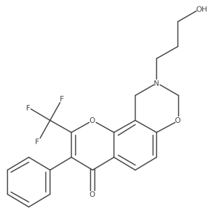 9-(3-hydroxypropyl)-3-phenyl-2-(trifluoromethyl)-9,10-dihydrochromeno[8,7-e][1,3]oxazin-4(8H)-one Structure
