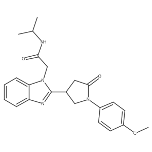 2-{2-[1-(4-methoxyphenyl)-5-oxopyrrolidin-3-yl]benzimidazolyl}-N-(methylethyl) acetamide Structure