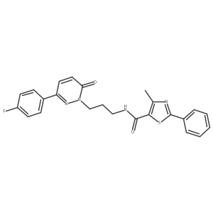 N-(3-(3-(4-fluorophenyl)-6-oxopyridazin-1(6H)-yl)propyl)-4-methyl-2-phenylthiazole-5-carboxamide结构式