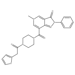 5-methyl-2-phenyl-7-(4-(2-(thiophen-2-yl)acetyl)piperazine-1-carbonyl)-2H-pyrazolo[4,3-c]pyridin-3(5H)-one Structure