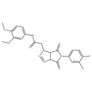 2-[5-(3-chloro-4-fluorophenyl)-4,6-dioxo-4,5,6,6a-tetrahydropyrrolo[3,4-d][1,2,3]triazol-1(3aH)-yl]-N-(3,4-dimethoxyphenyl)acetamide结构式