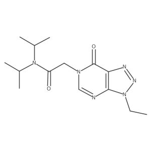 2-{3-ethyl-7-oxo-3H,6H,7H-[1,2,3]triazolo[4,5-d]pyrimidin-6-yl}-N,N-bis(propan-2-yl)acetamide结构式