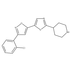 3-(2-Chlorophenyl)-5-(2-(piperidin-4-yl)thiazol-5-yl)isoxazole Structure
