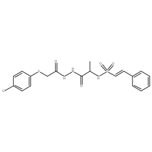 N-(1-{2-[(4-chlorophenyl)sulfanyl]acetohydrazido}-1-oxopropan-2-yl)-2-phenylethene-1-sulfonamide Structure