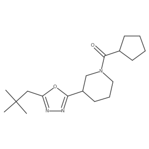 Cyclopentyl(3-(5-neopentyl-1,3,4-oxadiazol-2-yl)piperidin-1-yl)methanone Structure