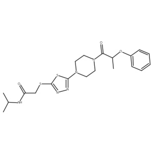 N-isopropyl-2-((5-(4-(2-phenoxypropanoyl)piperazin-1-yl)-1,3,4-thiadiazol-2-yl)thio)acetamide Structure