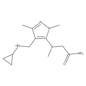 2-[[4-[(Cyclopropylamino)methyl]-1,3-dimethyl-1H-pyrazol-5-yl]methylamino]acetamide结构式