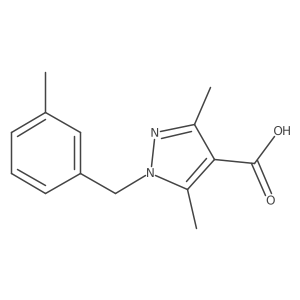 3,5-Dimethyl-1-[(3-methylphenyl)methyl]-1H-pyrazole-4-carboxylic acid结构式