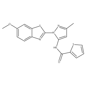N-(1-(6-methoxybenzo[d]thiazol-2-yl)-3-methyl-1H-pyrazol-5-yl)thiophene-2-carboxamide Structure