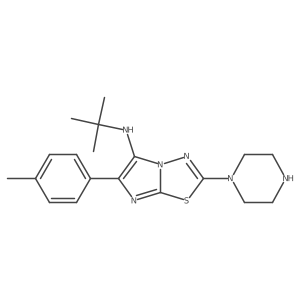 N-(tert-Butyl)-6-(4-methylphenyl)-2-piperazin-1-ylimidazo[2,1-b][1,3,4]thiadiazol-5-amine Structure