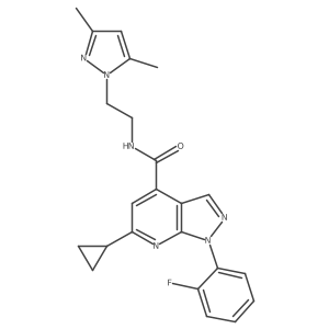 6-Cyclopropyl-N-[2-(3,5-dimethyl-1H-pyrazol-1-yl)ethyl]-1-(2-fluorophenyl)-1H-pyrazolo[3,4-b]pyridine-4-carboxamide Structure