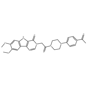 3-(2-(4-(4-acetylphenyl)piperazin-1-yl)-2-oxoethyl)-7,8-dimethoxy-3H-pyrimido[5,4-b]indol-4(5H)-one结构式