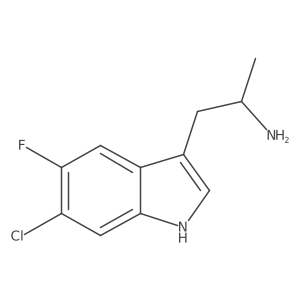 1-(6-chloro-5-fluoro-1H-indol-3-yl)propan-2-amine结构式