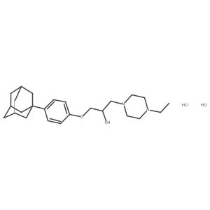 1-(4-((3r,5r,7r)-Adamantan-1-yl)phenoxy)-3-(4-ethylpiperazin-1-yl)propan-2-ol dihydrochloride结构式