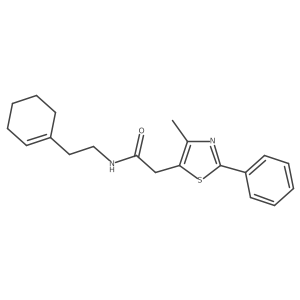 N-[2-(cyclohexen-1-yl)ethyl]-2-(4-methyl-2-phenyl-thiazol-5-yl)acetamide Structure