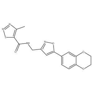 N-((5-(2,3-dihydrobenzo[b][1,4]dioxin-6-yl)isoxazol-3-yl)methyl)-4-methyl-1,2,3-thiadiazole-5-carboxamide结构式
