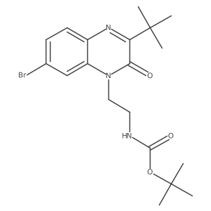 tert-butyl 2-(7-bromo-3-tert-butyl-2-oxoquinoxalin-1(2H)-yl)ethylcarbamate Structure