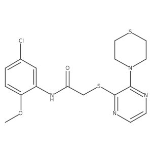 N-(5-chloro-2-methoxyphenyl)-2-((3-thiomorpholinopyrazin-2-yl)thio)acetamide Structure