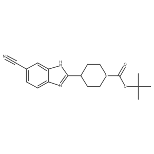 4-(5-cyano-1H-benzoimidazol-2-yl)-piperidine-1-carboxylic acid tert-butyl ester结构式