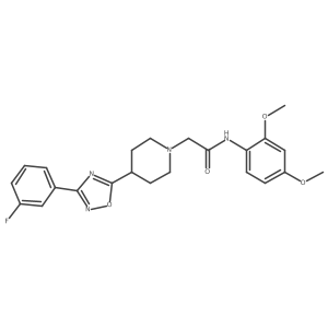N-(2,4-dimethoxyphenyl)-2-(4-(3-(3-fluorophenyl)-1,2,4-oxadiazol-5-yl)piperidin-1-yl)acetamide结构式