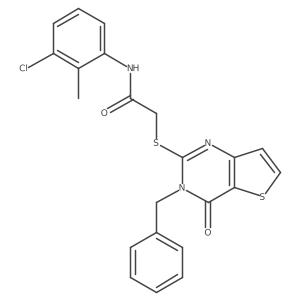 2-({3-benzyl-4-oxo-3H,4H-thieno[3,2-d]pyrimidin-2-yl}sulfanyl)-N-(3-chloro-2-methylphenyl)acetamide结构式