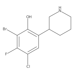 Phenol, 2-bromo-4-chloro-3-fluoro-6-(3-piperidinyl)- Structure