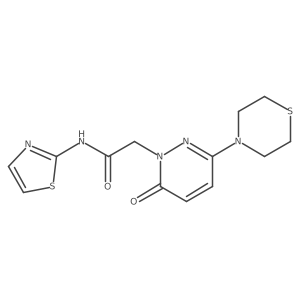 2-[6-oxo-3-(thiomorpholin-4-yl)pyridazin-1(6H)-yl]-N-(1,3-thiazol-2-yl)acetamide结构式