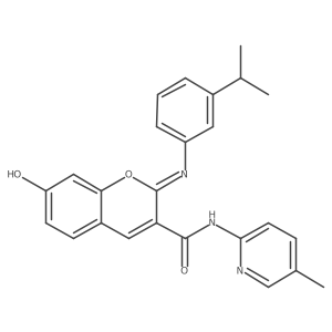 (2Z)-7-hydroxy-N-(5-methylpyridin-2-yl)-2-{[3-(propan-2-yl)phenyl]imino}-2H-chromene-3-carboxamide结构式