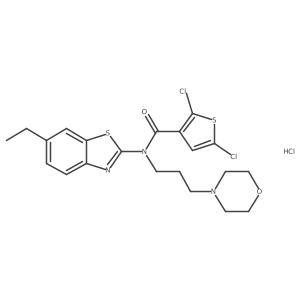 2,5-dichloro-N-(6-ethylbenzo[d]thiazol-2-yl)-N-(3-morpholinopropyl)thiophene-3-carboxamide hydrochloride Structure