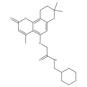 N-(tetrahydro-2H-pyran-4-ylmethyl)-2-[(4,8,8-trimethyl-2-oxo-9,10-dihydro-2H,8H-pyrano[2,3-f]chromen-5-yl)oxy]acetamide Structure