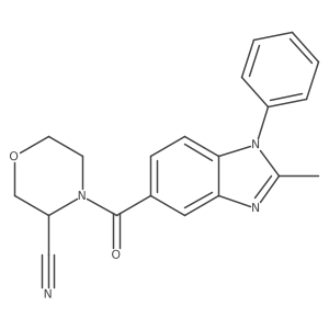4-(2-methyl-1-phenyl-1H-1,3-benzodiazole-5-carbonyl)morpholine-3-carbonitrile Structure