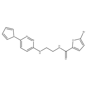 N-(2-((6-(1H-pyrrol-1-yl)pyridazin-3-yl)amino)ethyl)-5-bromofuran-2-carboxamide结构式