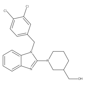 (1-(1-(3,4-dichlorobenzyl)-1H-benzo[d]imidazol-2-yl)piperidin-3-yl)methanol结构式