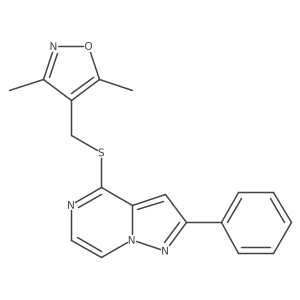 3,5-Dimethyl-4-(((2-phenylpyrazolo[1,5-a]pyrazin-4-yl)thio)methyl)isoxazole Structure