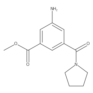 Methyl 3-amino-5-(pyrrolidine-1-carbonyl)benzoate结构式