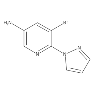 3-Amino-5-bromo-6-(1-pyrazolyl)pyridine结构式
