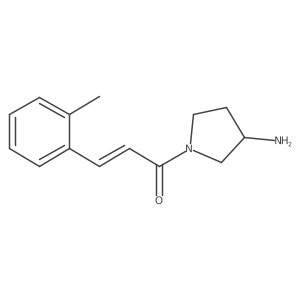 (2E)-1-(3-aminopyrrolidin-1-yl)-3-(2-methylphenyl)prop-2-en-1-one结构式