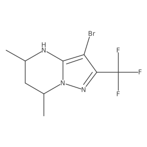3-bromo-5,7-dimethyl-2-(trifluoromethyl)-4H,5H,6H,7H-pyrazolo[1,5-a]pyrimidine Structure