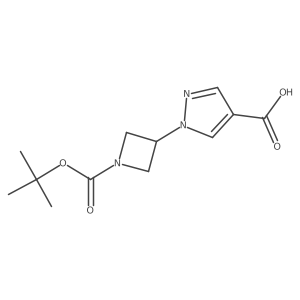 1-{1-[(tert-Butoxy)carbonyl]azetidin-3-yl}-1H-pyrazole-4-carboxylic acid结构式