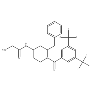 2-Amino-N-[(2R,4S)-2-benzyl-1-(3,5-bis-trifluoromethyl-benzoyl)-piperidin-4-yl]-acetamide Structure