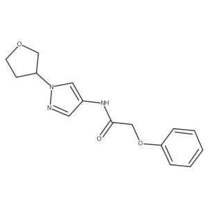 2-phenoxy-N-(1-(tetrahydrofuran-3-yl)-1H-pyrazol-4-yl)acetamide结构式