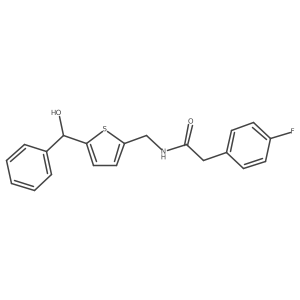2-(4-fluorophenyl)-N-((5-(hydroxy(phenyl)methyl)thiophen-2-yl)methyl)acetamide结构式