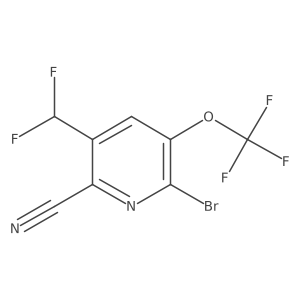 6-Bromo-3-(difluoromethyl)-5-(trifluoromethoxy)picolinonitrile结构式