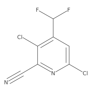 3,6-Dichloro-4-(difluoromethyl)picolinonitrile结构式