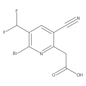 2-(6-Bromo-3-cyano-5-(difluoromethyl)pyridin-2-yl)acetic acid Structure