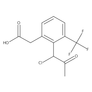 2-(1-Chloro-2-oxopropyl)-3-(trifluoromethyl)phenylacetic acid Structure