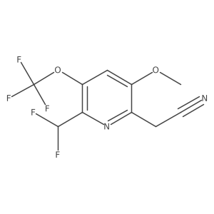 2-(Difluoromethyl)-5-methoxy-3-(trifluoromethoxy)pyridine-6-acetonitrile Structure