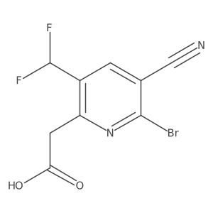 2-(6-Bromo-5-cyano-3-(difluoromethyl)pyridin-2-yl)acetic acid Structure
