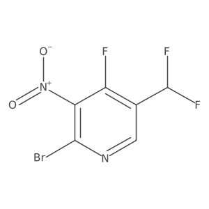 2-Bromo-5-(difluoromethyl)-4-fluoro-3-nitropyridine Structure