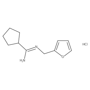 N'-[(furan-2-yl)methyl]cyclopentanecarboximidamide hydrochloride Structure